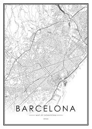 Barcelona map stock vectors, clipart and illustrations. Barcelona City Map Spain White And Black Framed Art Print By 23maps Vector Black Medium Gallery 20x Barcelona City Map Barcelona Map Art Black Framed Art