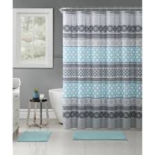 Bungalow Rose Stiner Medallion 14 Piece Shower Curtain Set Hooks Wayfair Fabric Shower Curtains Blue Bathroom Decor Pretty Shower Curtains