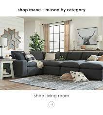Mane And Mason Living Room Modular Sectional Sofa Farmhouse Living Room Furniture Charcoal Sectional