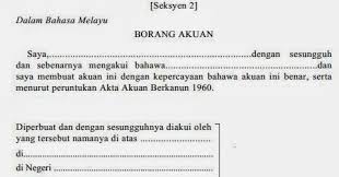 Translate · berguna kepada sesiapa yang ingin berkhidmat dalam kerajaan. Contoh Surat Akuan Sumpah Berkanun Akta 1960 Contoh Surat