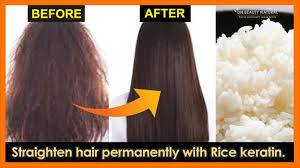 How to straighten hair naturally at home permanently. Straighten Hair Permanently With Rice Keratin Get Straight Shiny And Thick Hair With Volume Youtube