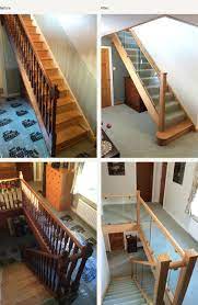 Before And After Glass And Wood Staircase Renovations Wood Staircase Home Stairs Design Stair Renovation