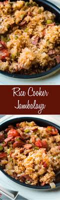 Rice Cooker Sausage Jambalaya Recipe Ashlee Marie Rice Cooker Recipes Jambalaya Recipe Aroma Rice Cooker