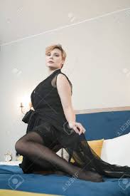Girls with straight hair are constantly envious of. Stylish Pin Up Short Hair Blonde Woman With Plus Size Curvy Body Stock Photo Picture And Royalty Free Image Image 134105898