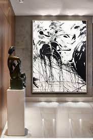 Extra Large Wall Art Canvas Black And White Wall Art Acrylic Painting On Canvas Original Contemporary Art Abstract Painting For Living Room Black And White Wall Art Graphic Wall Art Large