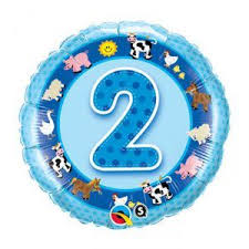 Ballon Aluminium Bleu Chiffre 2 Animaux De La Ferme 45cm 18 Ballon Anniversaire Animaux De La Ferme Decoration Anniversaire