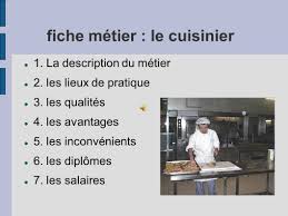 Salaire d'un chef de cuisine. Fiche Metier Le Cuisinier Ppt Video Online Telecharger