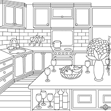 All stoves have three parts. Kitchen View 2 Food Coloring Pages Inktoart Ink To Art