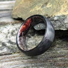 Carbon Fiber Ring Wood Ring Wood Inlay Ring Engagement Ring Wedding Ring Wood Wedding Band Mens Ring Womens Ring Buckeye Burl Ring Rings For Men Unique Rings Carbon Fiber Rings