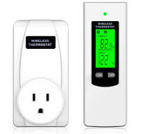 Hycency Programmable Wireless Plug in Thermostat Outlet, Electric  Thermostat Controlled Outlet with Built-in Temperature Sensor Remote  Control (White) ...