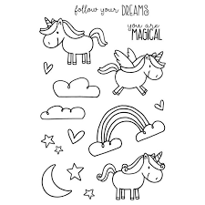 1001 Idees Pour Faire De L Art Original Avec Un Dessin Licorne Dessin Licorne Dessin De Nuage Tampons Transparents