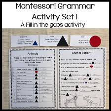 Montessori Grammar Activity Set 1 Montessori Elementary Activities Grammar Activities Verbs Lessons