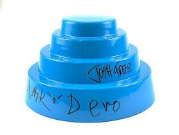 Devo Rare Band Signed Energy Dome Display Prop Helmet JSA Jerry Mark Bob  Josh
