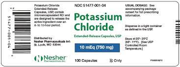 Potassium Chloride Extended Release Capsules Usp8 Meq 600 Mg And 10 Meq 750 Mg Rx Onlyp10009 1 08 11