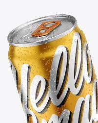 Download 500ml Matte Metallic Drink Can With Condensation Mockup In Can Mockups On Yellow Images Object Mockups