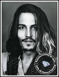 Retrato profundo de Johnny blanco y negro, taladros AB, pintura de  diamantes de imitación, leyenda, estrella de película, punto de cruz, arte  de pared, decoración del hogar