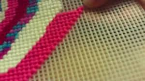 How to make plastic canvas bookmarkers using premade 3 plastic canvas crosses, about 27 worsted weight yarn, and #16 yarn needle. Cross Stitching A Heart Design On Plastic Canvas Mesh Part 2 Youtube