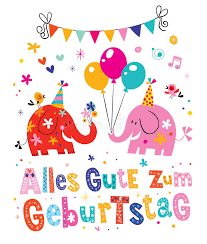 Cartolina D Auguri Tedesca Di Compleanno Anche Per La Stampa Illustrazione Vettoriale Illustrazione Di Background Colori 85982737