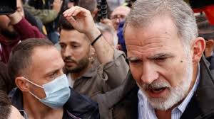 Watch: Moment crowd chant 'murderer' at Spanish king