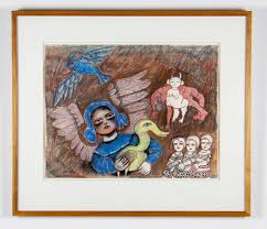 Mirka Mora 'Angel Epiphany With Three Wise Girls' – Art and Collectors