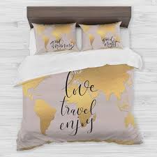 See more ideas about bedding quotes, bedskirt, luxury bedding. World Map Bedding Golden Map Duvet Cover Set Travel Map Etsy Map Duvet Cover Map Bedding Map Duvet
