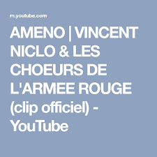 Please update (trackers info) before start vincent niclo & les choeurs de l'armee rouge torrent downloading to see updated seeders and leechers for batter torrent download speed. Ameno Vincent Niclo Les Choeurs De L Armee Rouge Clip Officiel Youtube Meditation