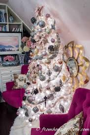 Black And White Christmas Tree Ideas Blush Pink White And Black Christmas Tree And 20 Other Christmas Tree Decorating Ideas Black Christmas Trees Christmas Colour Schemes White Christmas Tree Decorations