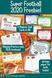 Super Football 2021 Bowl Game Writing And Mapping With Real Places Super Bowl Time February Teaching Freebie