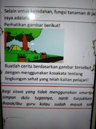 Lingkungan yang ada disekitar anak merupakan salah satu sumber belajar yang dapat dioptimalkan. Buatlah Cerita Berdasarkan Gambar Tersebut Dengan Menggunakan Kosakata Tentang Lingkungan Sehat Brainly Co Id