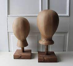 One Foam Kraft Brown Mannequin Head Hat Display W Wooden Etsy Hat Display Wooden Stand Hat Display Ideas
