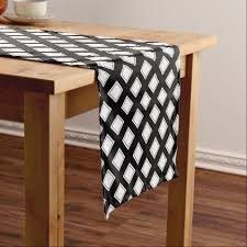 Black And White Checkered Table Runner Black And White Checkered Pattern Short Table Runner Zazzle Com Long Table Runner Personalized Table Runner Table Runner Pattern