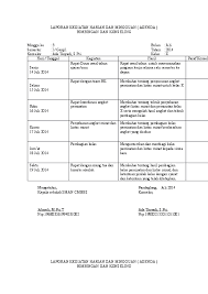 Format dan aplikasi penilaian harian pjok k13 kelas 3 sd/mi semester 1. Doc Laporan Kegiatan Harian Dan Mingguan Ade Taryadi Academia Edu