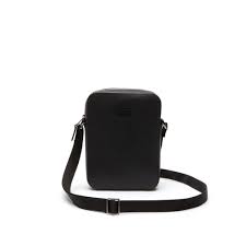Lacoste Men S Chantaco Vertical Matte Pique Leather Bag Black Modesens