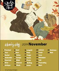 November 2019 A Drawing A Day Prompts Sketch Book Drawing Challenge 30 Day Drawing Challenge