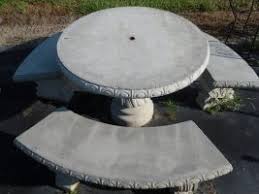 The Cement Barn Item Tbs 101 Round Table Set 550 42 Table 3 Benches Patio Table Set Patio Table Cement Table