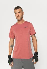 Nike Performance Hyper Dry Print T Shirt Rust Pink Heather Black Coral Zalando Ie