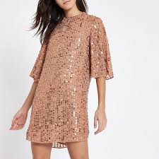 Dark Pink Sequin Swing Dress Sequin Swing Dress Eve Outfit New Years Eve Outfits