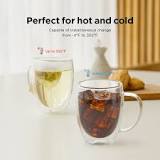 Amazon.com | TERANUVO Double Walled Glass Cups, 2 Pack, 12oz ...