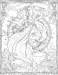 25 flower coloring pages to color: Fairy Goddess Coloring Pages