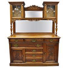 Antique dining room buffet $795.00 loading only 1 available. Antique Victorian French Style Carved Oak Sideboard Buffet Hutch Mirror Back At 1stdibs