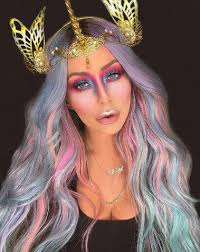 Gilded Glam Halloween Hair Costume Makeup Long Hair Color