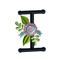Abstract alphabet letter font vectors. Letter I Floral Alphabet Font Machine Embroidery Design