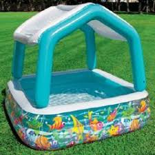 Intex Deluxe Inflatable Sun Shade Pool 5 X 5 X 10 57470 Children Swimming Pool Blow Up Pool Kid Pool