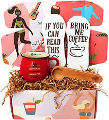 Our coffee themed gift baskets come with more than just coffee. Amazon Com Coffee Lover Gift Box By Silly Obsessions Unique Gift Basket For Birthday New Home Warming Housewarming Dinner Party Best Coffee Gift Set For Family Friends And Coworkers Bar Tools