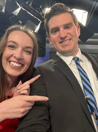 Here's some of our behind the scenes goofiness 🥴Someone (Rich Bodee)  couldn't find his tie clip today, so we improvised and used one of my  earrings 😂 I always knew it would