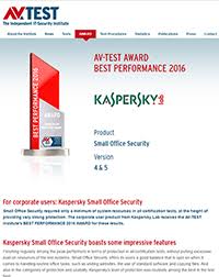 Best Av Test Best Performance Award Kaspersky