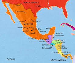 Continents africa antarctica asia europe north america oceania south america largest cities london new york city paris dubai new delhi beijing tokyo sydney. Map Of Mexico And Central America At 1960ad Timemaps