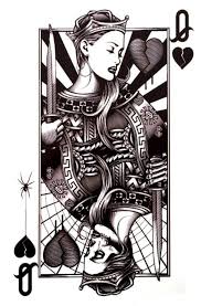 My king, my queen tattoos. Super Cute Temporary Tattoo In Black And White One Is Queen Of Hearts And The Other Is Skull Queen Of Hear Playing Card Tattoos Card Tattoo Designs Card Tattoo