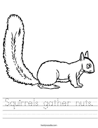 Squirrels Gather Nuts Worksheet Twisty Noodle Squirrel Coloring Page Squirrel My Animal