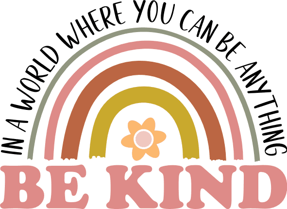 In a world, where you can be anything, be kind, rainbow, motivational quotes - free svg file for members - SVG Heart